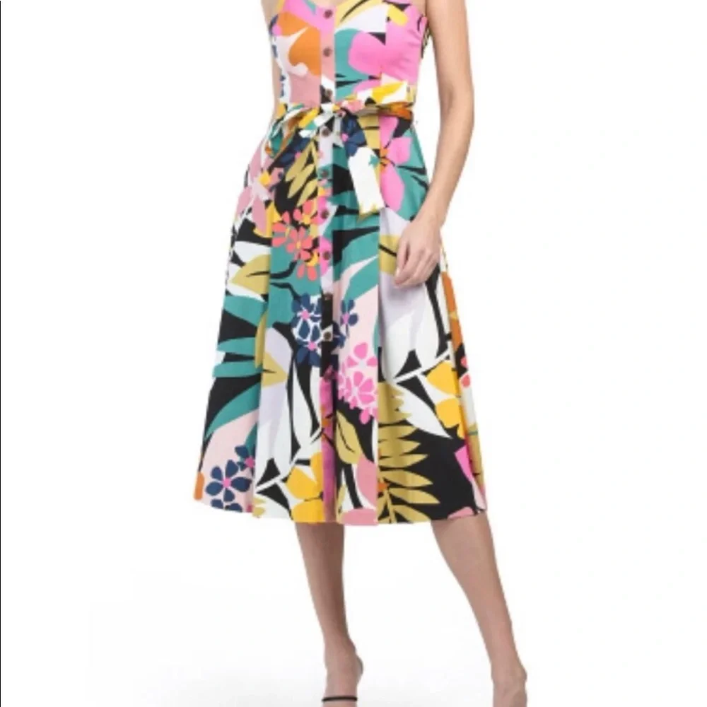 ❌SOLD❌ RACHEL RACHEL ROY Tropical Floral Belted Sundress - Picture 2 of 3